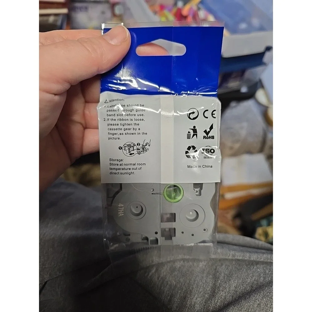 Label Tape CASSETTE Laminated 18mm Black On White New & Sealed TZc-241 0.70
